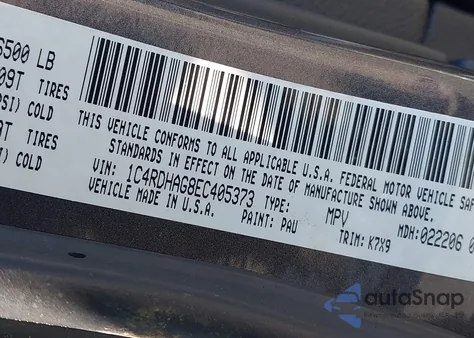 2014 Dodge Durango Sxt z USA, uszkodzony, nr VIN 1C4RDHAG8EC405373